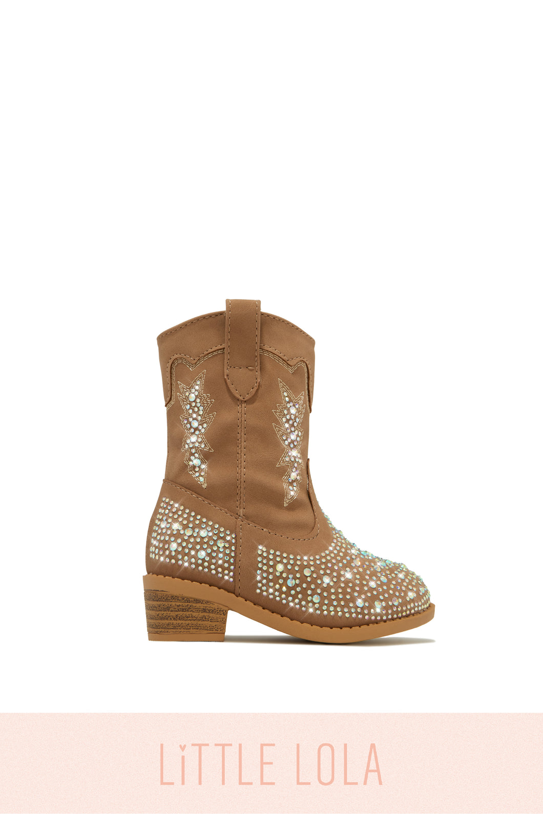 Mini Frankie Embellished Cowgirl Boots - Tan