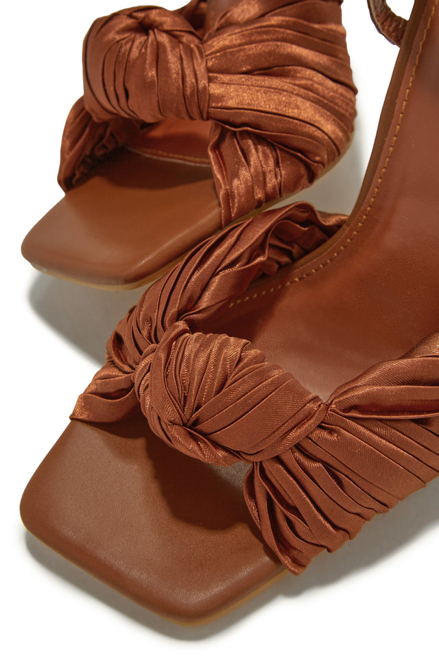 Load image into Gallery viewer, Tan Satin Heels
