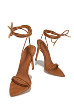 Load image into Gallery viewer, Anisah Lace Up High Heels - Tan
