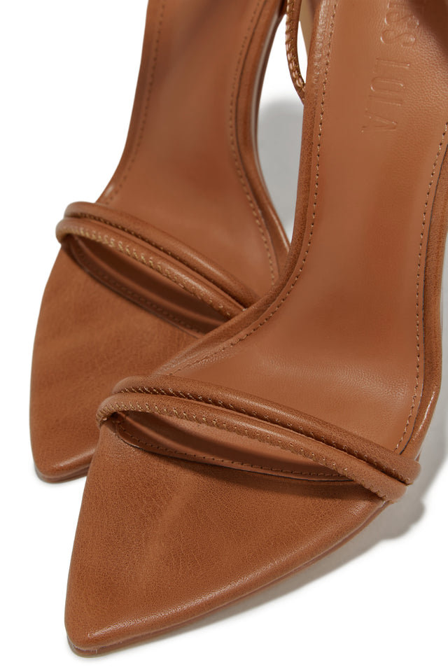 Load image into Gallery viewer, Anisah Lace Up High Heels - Tan
