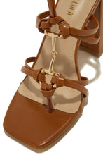 Load image into Gallery viewer, Stepping Out Lace Up Block Heels - Tan
