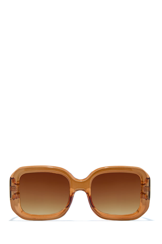 Sunny Beaches Oversized Sunglasses - Tan