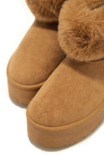 Load image into Gallery viewer, Morning Coffee Faux Fur Platform Booties - Camel
