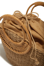 Load image into Gallery viewer, Tan Summer Bag with Drawstring Closure
