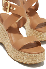 Load image into Gallery viewer, Tan Platform Wedge Sandals
