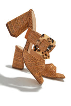 Load image into Gallery viewer, Tan Single Sole Chunky Heels
