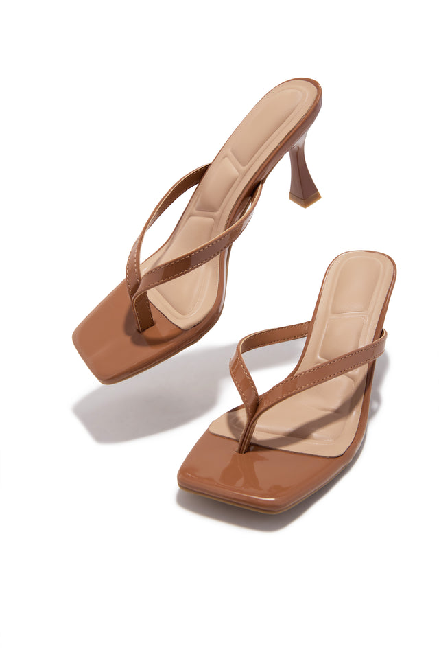 Angelie Mid Heel Mules - Tan