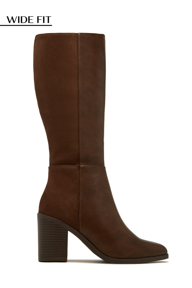 Load image into Gallery viewer, Draya Wide Fit Block Heel Boots - Brown
