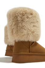 Load image into Gallery viewer, Tan Faux-Fur Platform Boots
