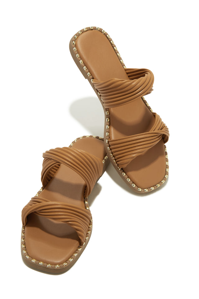 Load image into Gallery viewer, Tan Slip On Sandals
