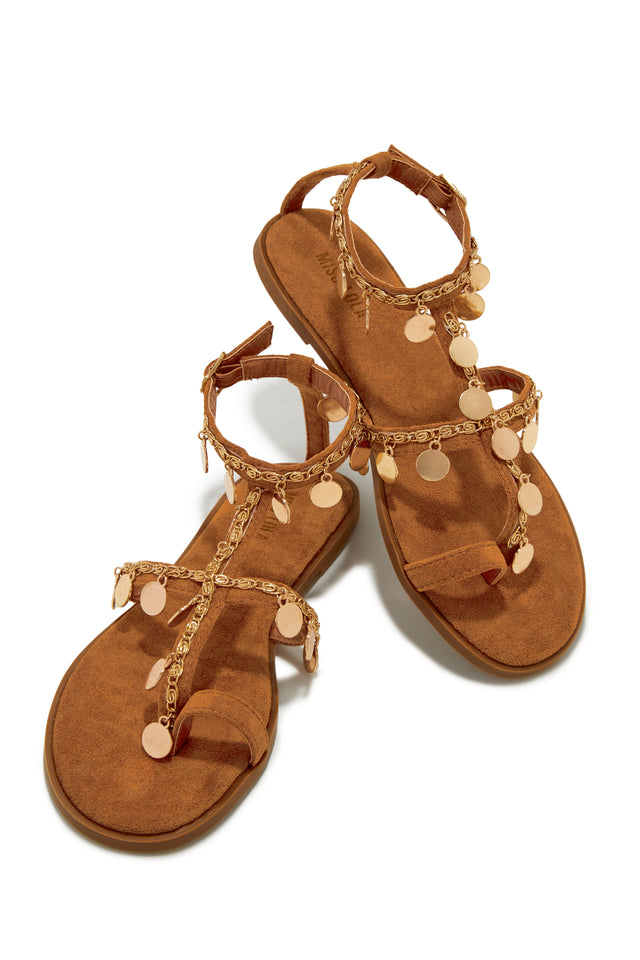 Load image into Gallery viewer, Tan Faux Suede Sandals
