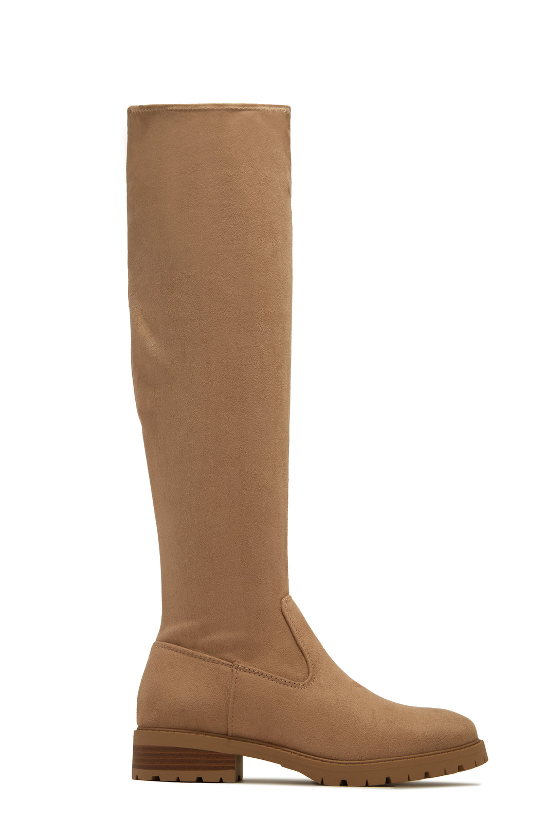 Chilly Nights Flat Over The Knee Boots - Dark Nude