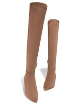 Load image into Gallery viewer, New Moon Over The Knee Block Heel Boots - Taupe
