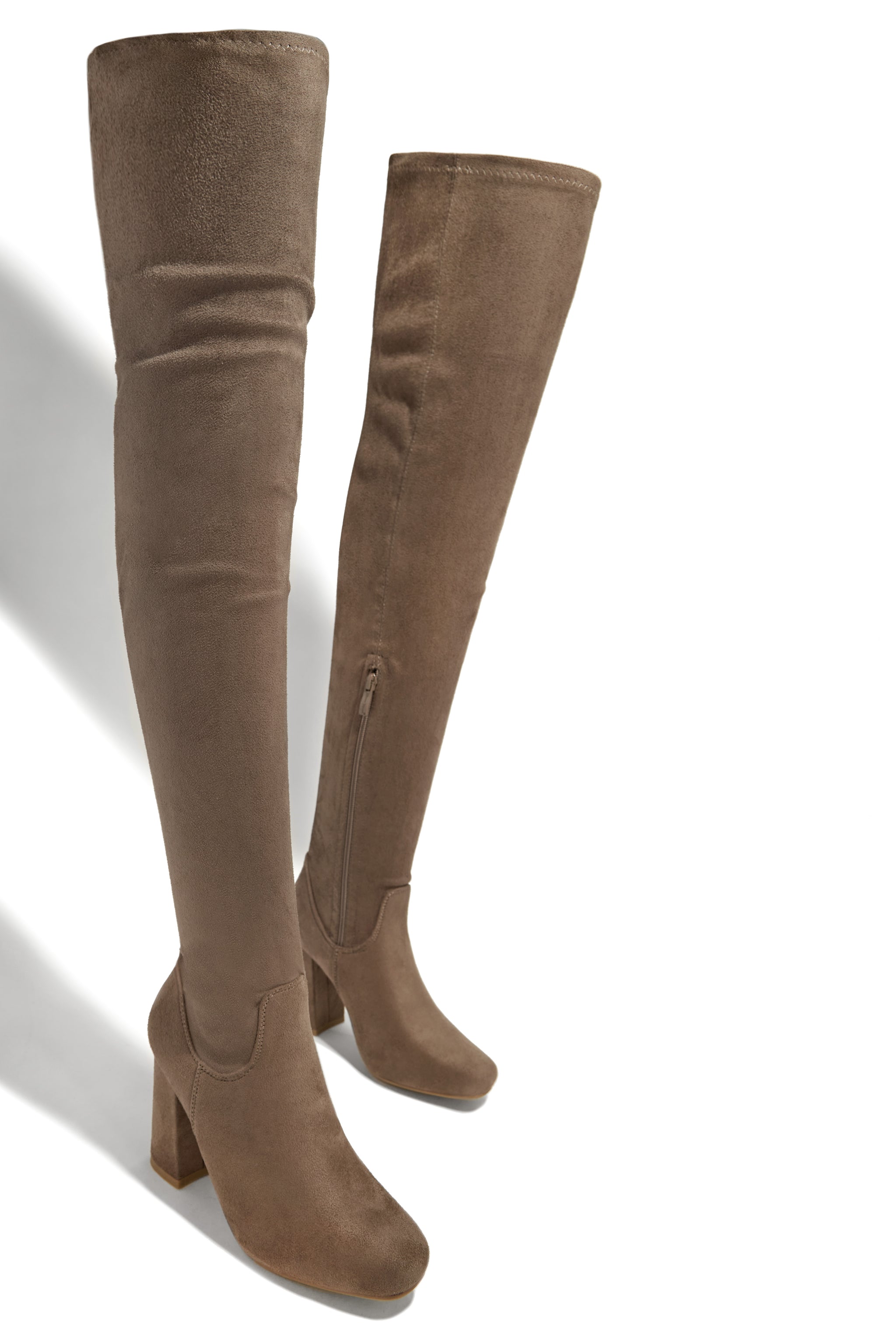 Taupe otk boots hotsell