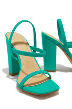 Load image into Gallery viewer, Emerie Slingback Block High Heels - Teal
