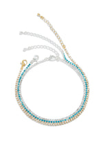 Load image into Gallery viewer, Gold Silver and Blue Anklets
