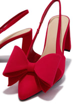Load image into Gallery viewer, Tiffany Slingback Bow Pumps - Red
