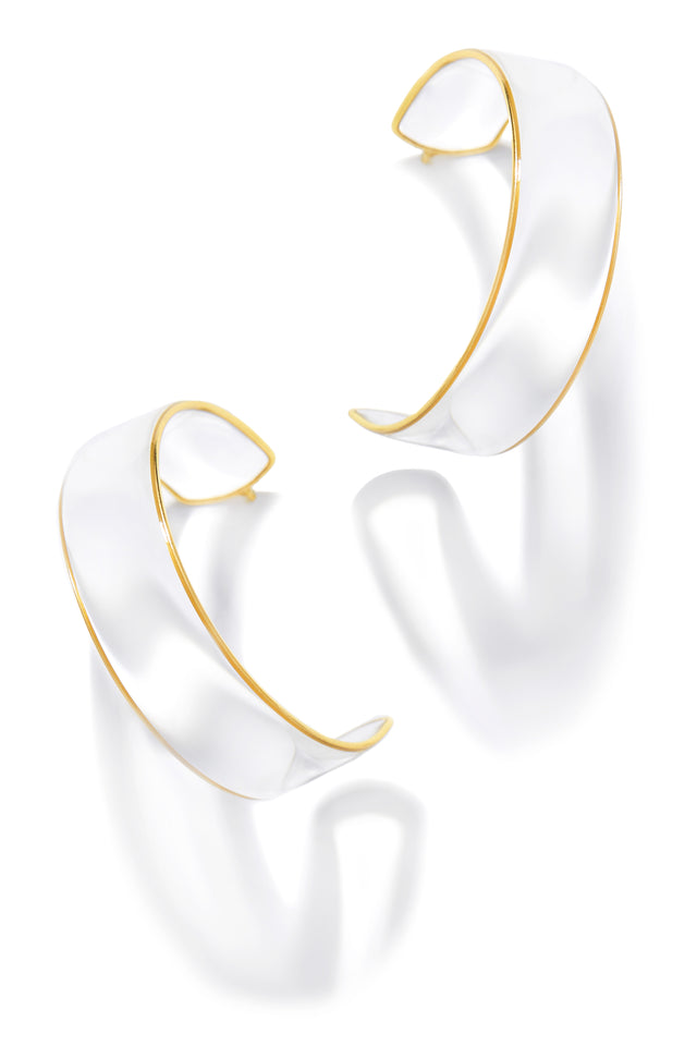 Load image into Gallery viewer, Statement Clear Hoops
