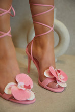 Load image into Gallery viewer, Vacay Getaway Lace Up Single Sole Heels - Pink
