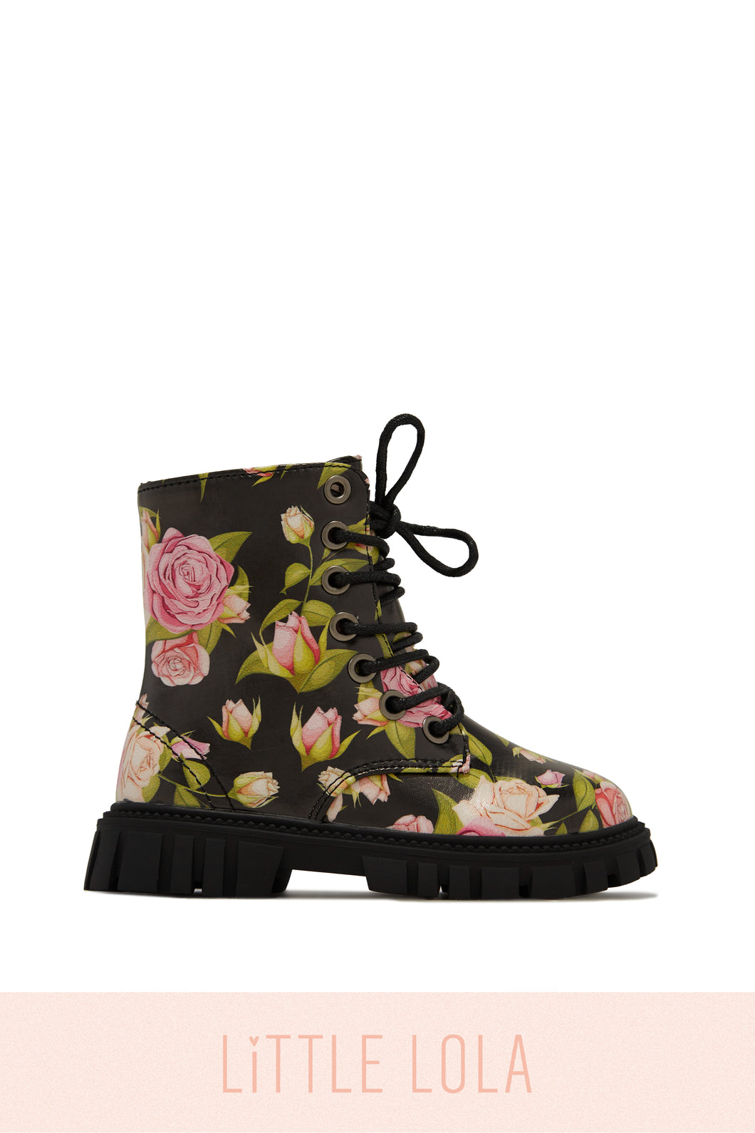 Valentina Kids Lace Up Boots - Floral