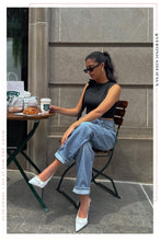 Load image into Gallery viewer, Denim High Heels Styled With Denim Jeans And Black Top 
