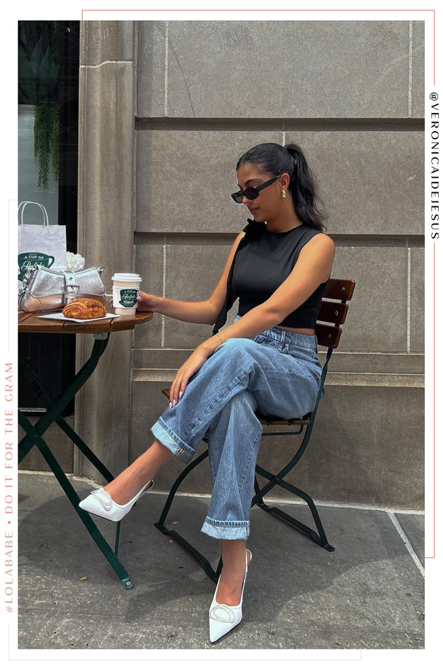 Load image into Gallery viewer, Denim High Heels Styled With Denim Jeans And Black Top 
