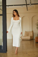 Cream Long Sleeve Dress