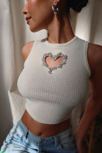 Load image into Gallery viewer, Love Crush Embellished Top - White
