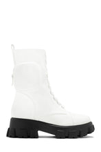 Load image into Gallery viewer, Arctic Chic Flat Combat Boots - White
