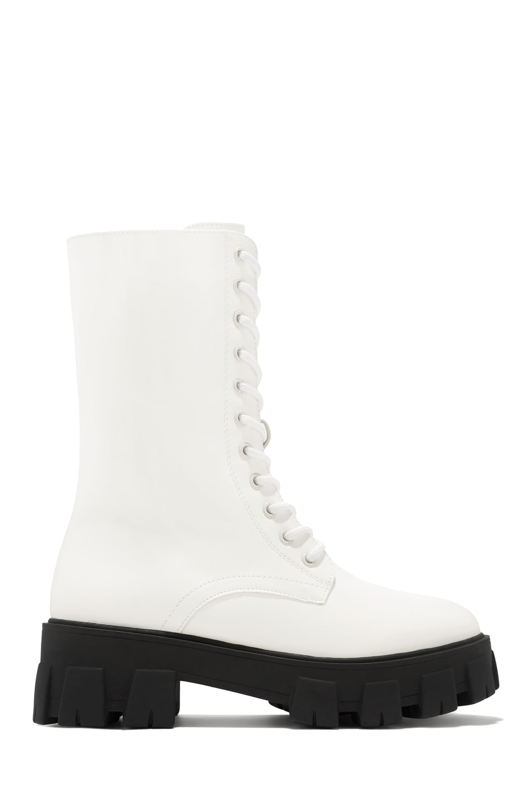 White Lace Up Boots