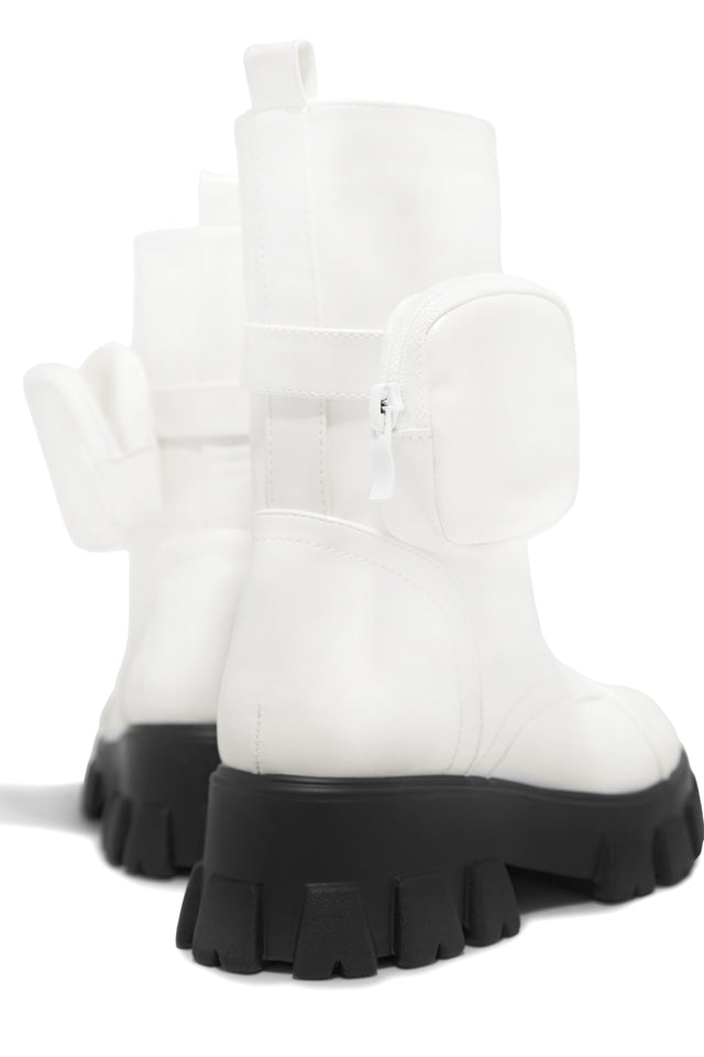 Load image into Gallery viewer, Arctic Chic Flat Combat Boots - White
