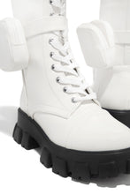 Load image into Gallery viewer, Arctic Chic Flat Combat Boots - White
