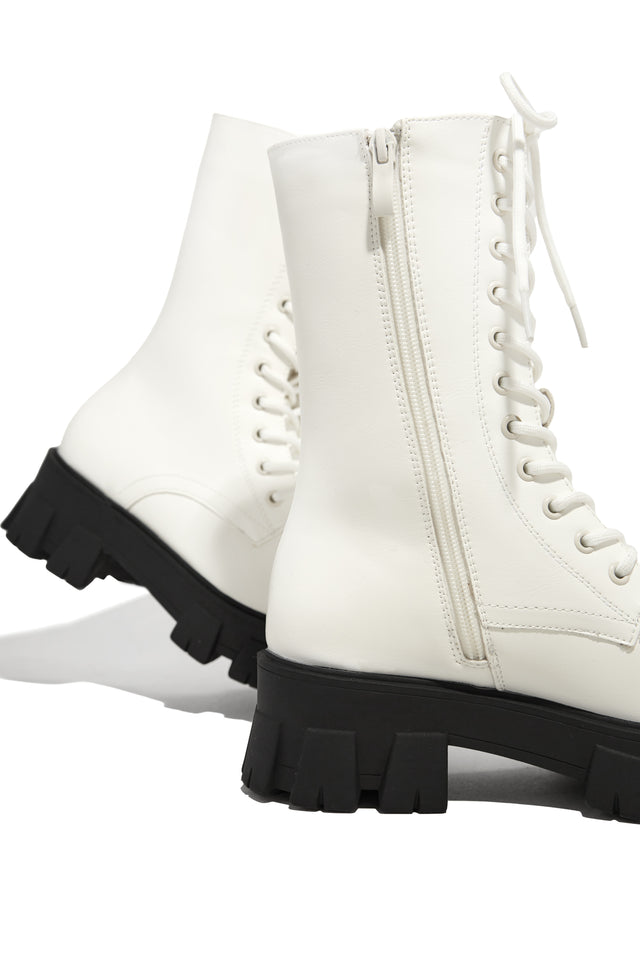 Load image into Gallery viewer, White Winter Combat Boots
