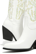 Load image into Gallery viewer, White Stacked Heel Cowgirl Boots
