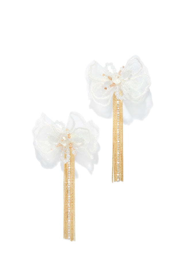 Load image into Gallery viewer, Gold and White Earring
