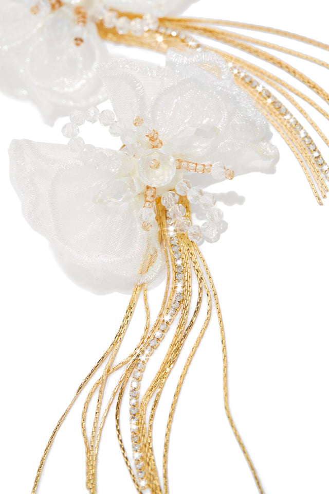 Load image into Gallery viewer, White Organza Statement Earring
