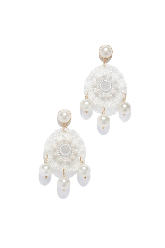 Load image into Gallery viewer, Beaded White Earrings
