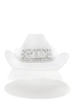 Load image into Gallery viewer, White Faux Suede Bride Embellished Hat
