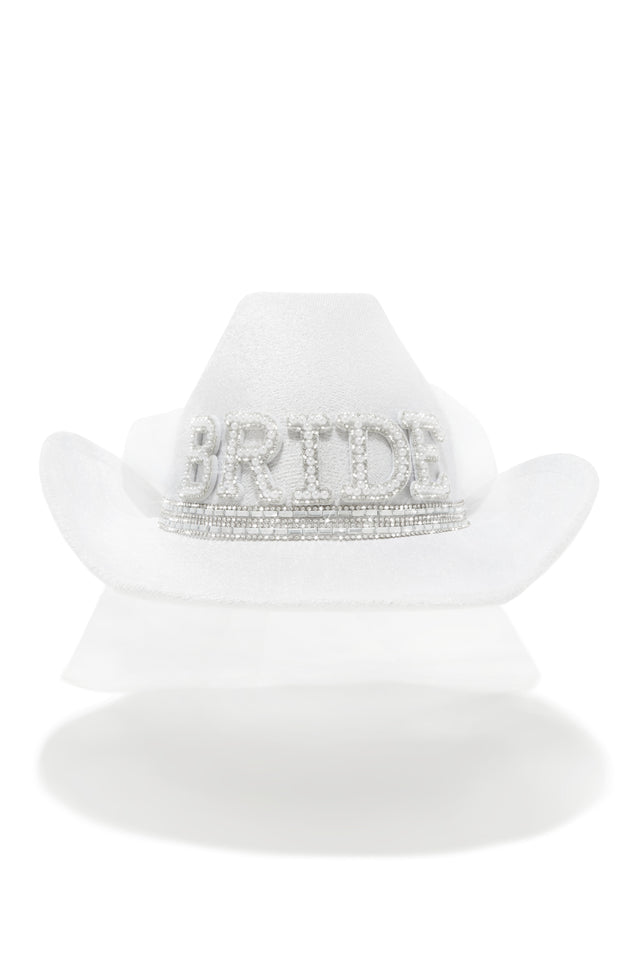 Load image into Gallery viewer, White Faux Suede Bride Embellished Hat
