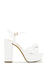 Load image into Gallery viewer, Fernanda Platform Block High Heels - White
