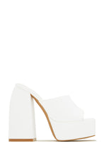 Load image into Gallery viewer, White Chunky Heel Mules
