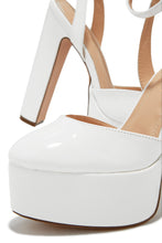 Load image into Gallery viewer, White Pat Chunky Heels
