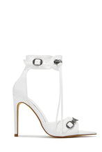 Load image into Gallery viewer, White Bridal Summer Heels
