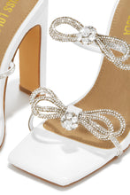 Load image into Gallery viewer, Life Is A Party Embellished High Heel Mules - White
