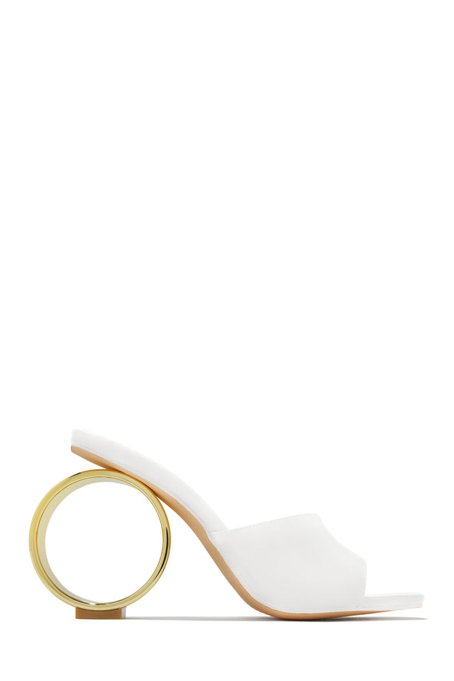 Load image into Gallery viewer, White PU Mule Heels
