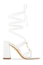 Load image into Gallery viewer, Stepping Out Lace Up Block Heels - White
