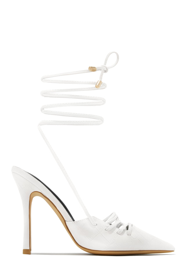 Girls white lace up pumps sales