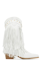 Load image into Gallery viewer, Bayley Fringe Cowgirl Boots - White

