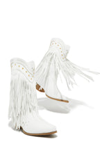Load image into Gallery viewer, Bayley Fringe Cowgirl Boots - White

