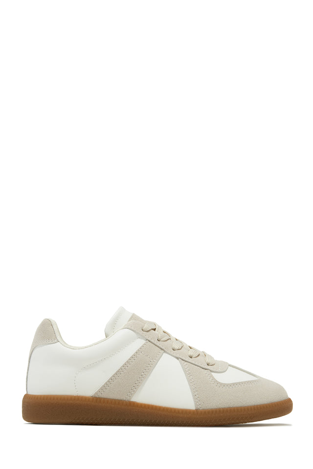 Load image into Gallery viewer, White Lace Up Flat Sneakers
